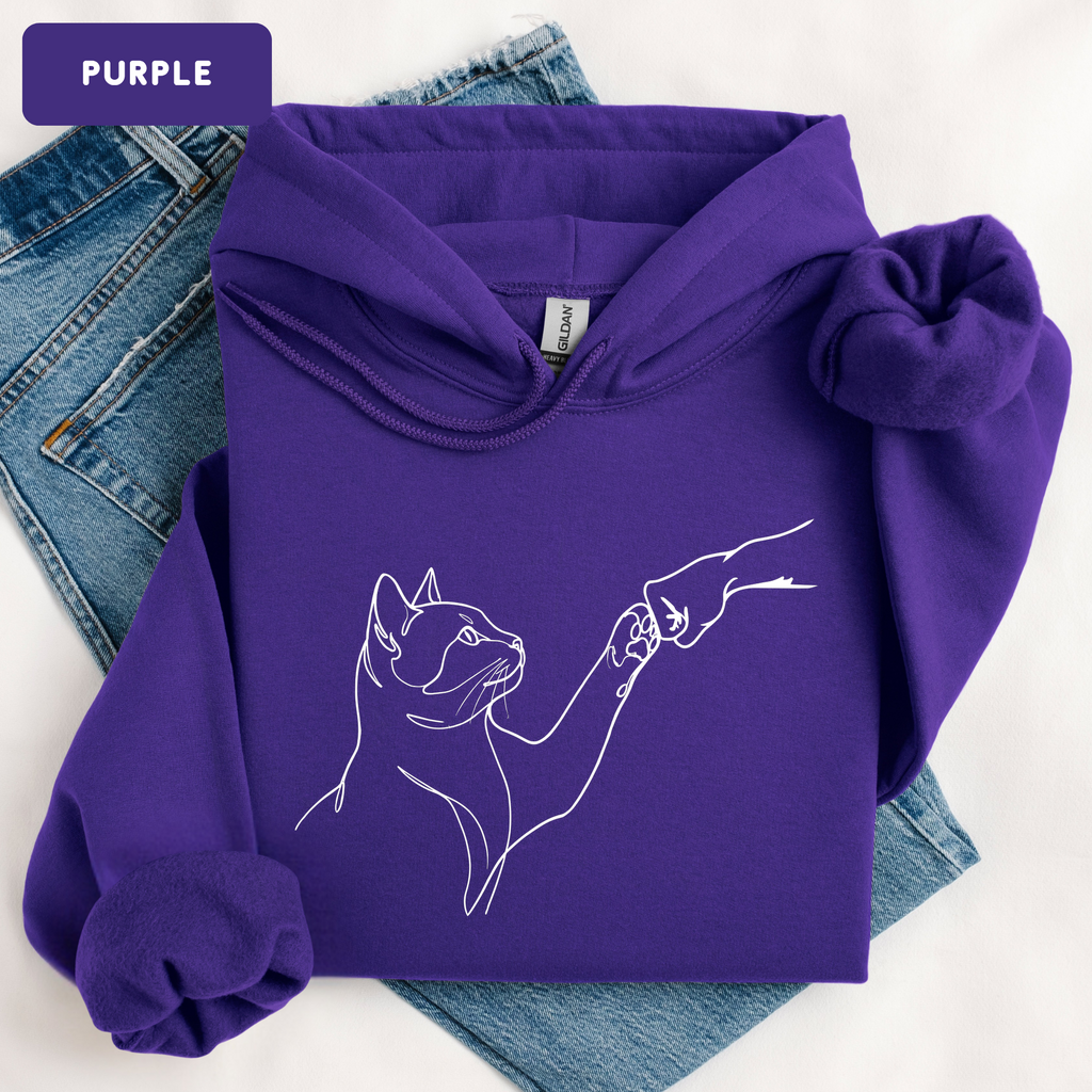 Minimalist Cat Line Art Sweatshirt – Cute Cat Lover Crewneck | Aesthetic Unisex Graphic Sweatshirt