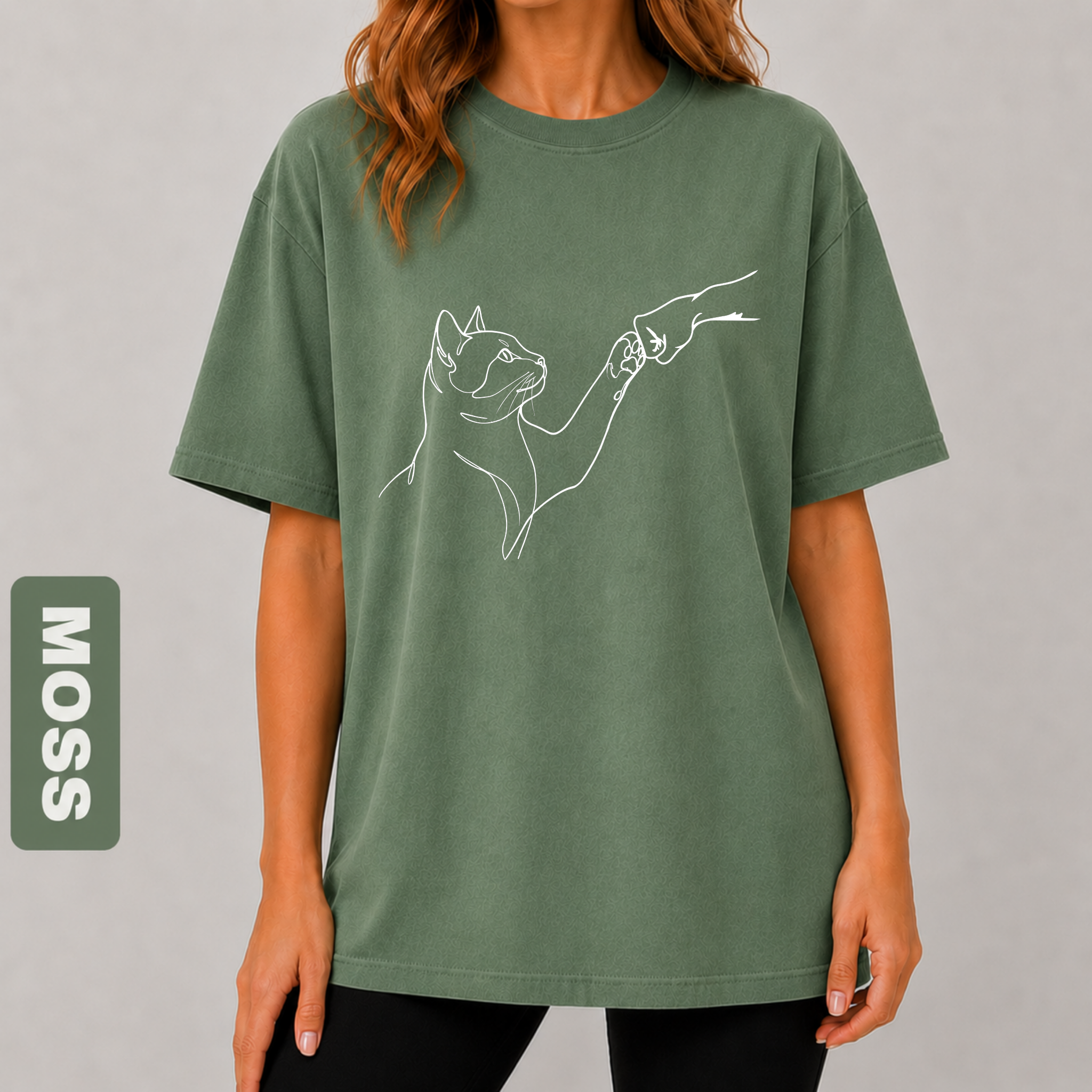 Minimalist Cat Line Art T-Shirt – Cute Cat Lover Graphic Tee | Aesthetic Unisex Oversized T-Shirt